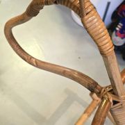 Vintage 1960s/70s rattan and bamboo rocking horse