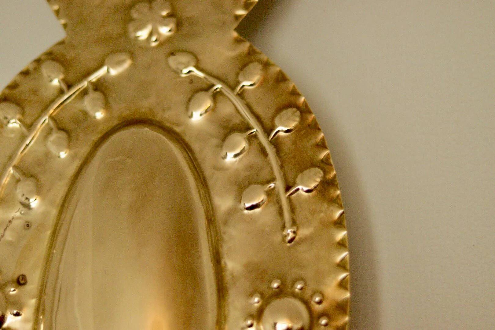Pair of large mid-century Swedish brass sconces
