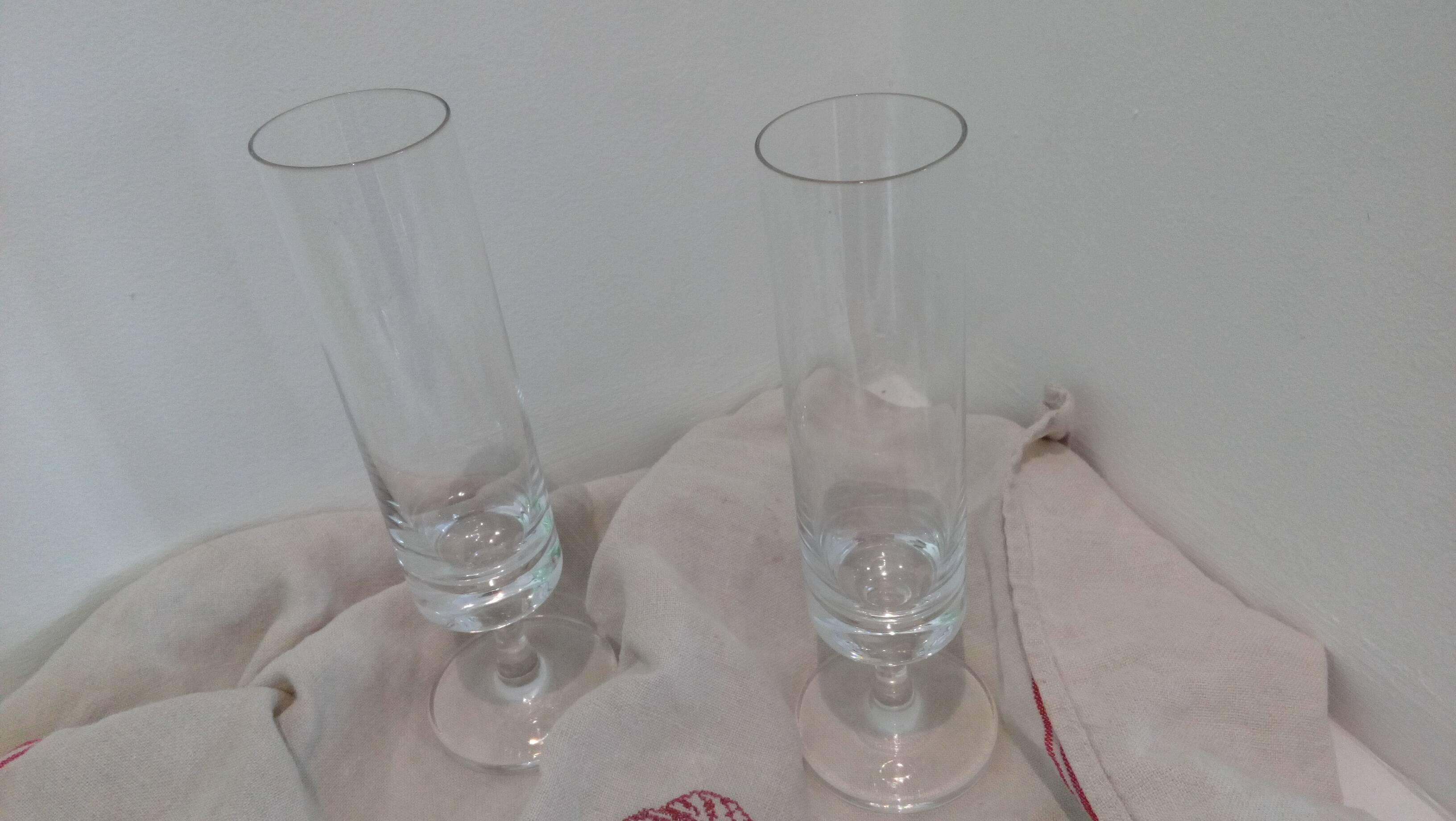 Set of 6 crystal flutes