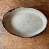 Vintage: Large oval clay gratin dish