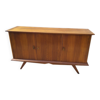 Buffet bas enfilade vintage pieds compas année 50 60