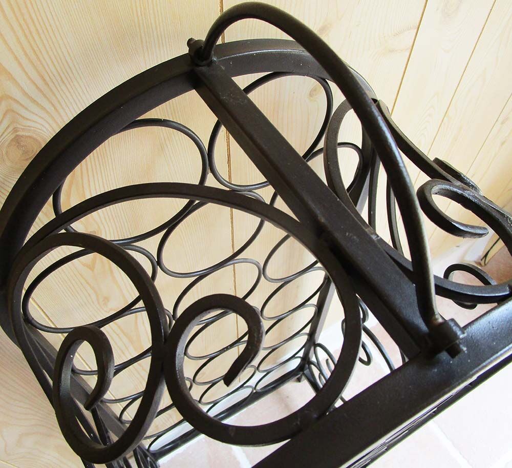 Vintage wrought iron bottle holder