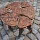 Modular coffee table in vine shoot marquetry.