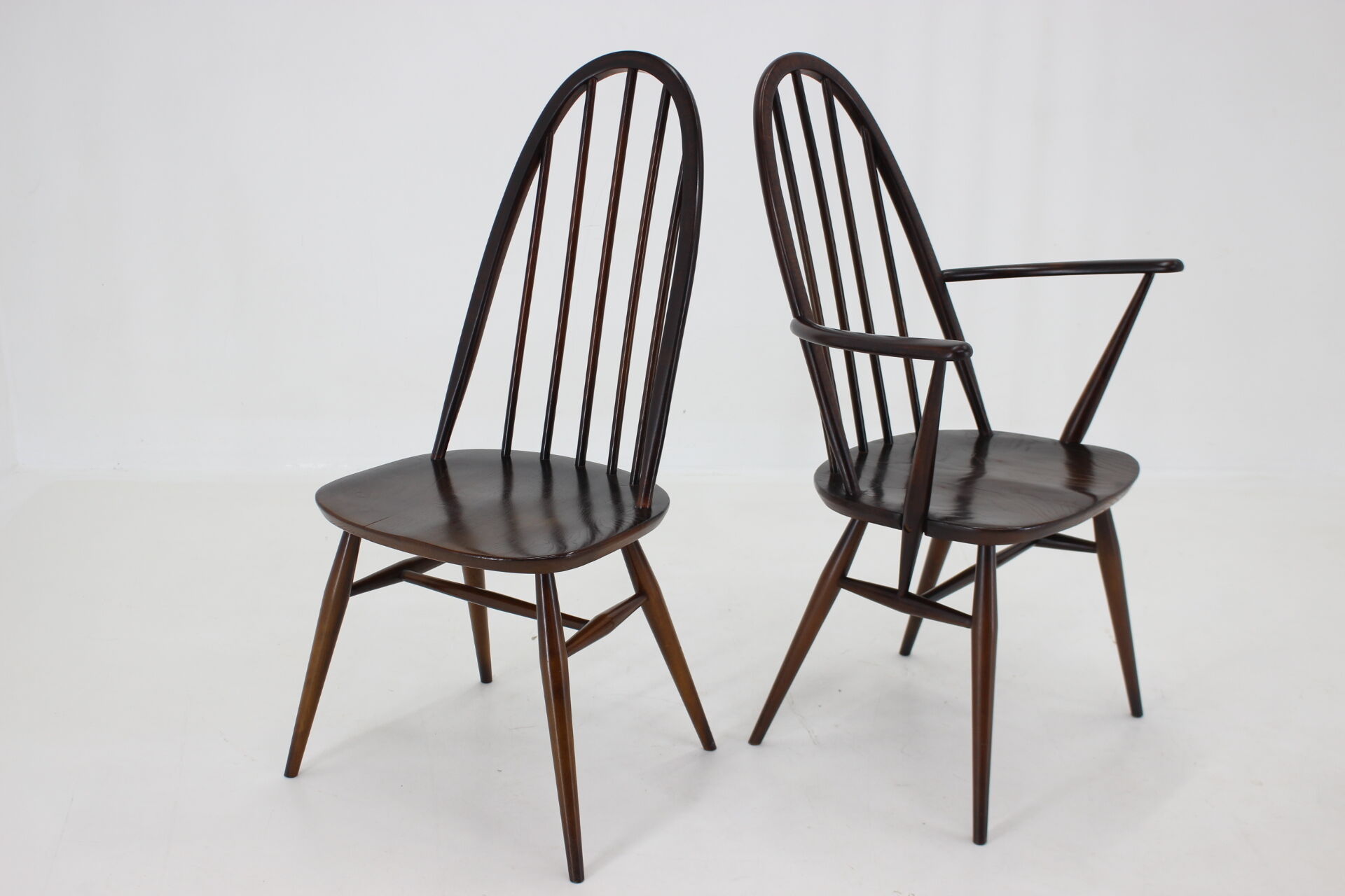 Set of 6 dining windsor chairs by Lucian Ercolani, italy, 1960