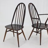 Set of 6 dining windsor chairs by Lucian Ercolani, italy, 1960