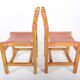 Set de 6 chaises en orme et cuir édition Maison Regain