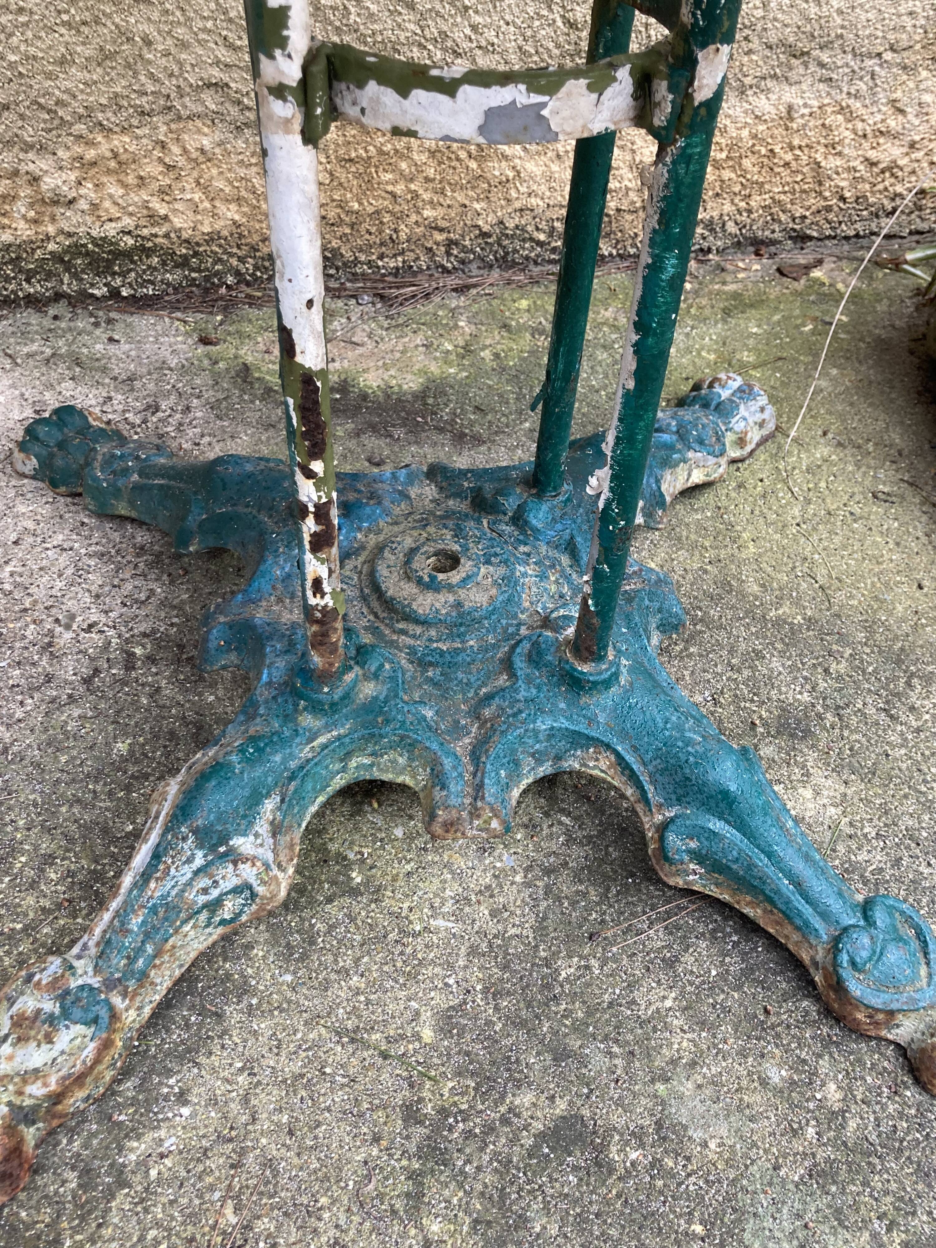 Old wrought iron garden table