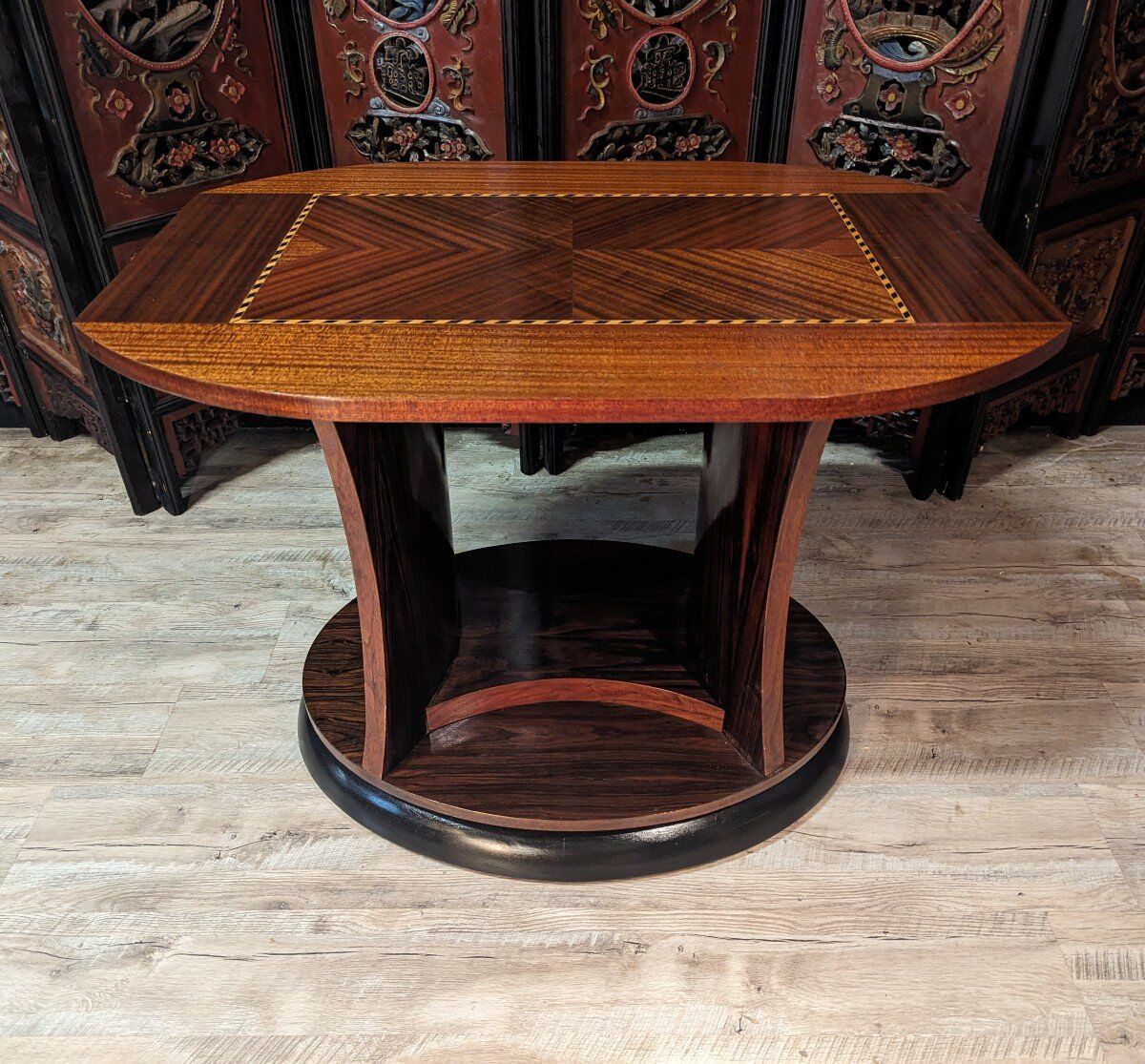 Art Deco mahogany side table