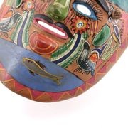 Masque du Mexique en terre cuite colorée, années 70