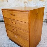 Scandinavian 4-drawer teak chest of drawers by Kempkes 1960s