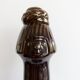 Vintage brown glazed stoneware bottle / decanter