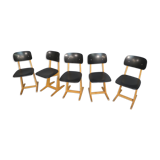 Set of 5 adult Casala chairs 60s