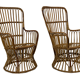 Set of two mid century rattan armchairs by bonacina 1950 design