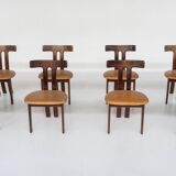Ensemble de 8 chaises T, style scandinave, années 1960