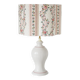 Vintage table lamp "St Michael" – Ribbed ceramic and country print