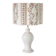 Vintage table lamp "St Michael" – Ribbed ceramic and country print
