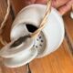 Opaline glass pendant light, frilly, rises and falls