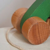 Vintage pulling frog wooden toy