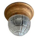 Art Deco ceiling light in metal and frosted glass