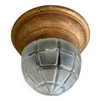 Art Deco ceiling light in metal and frosted glass