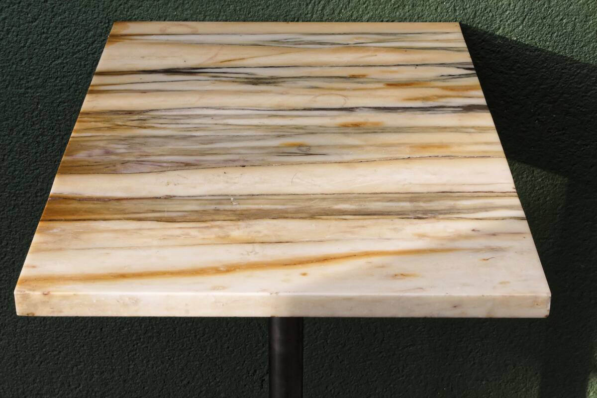 Art Deco console in onyx and steel