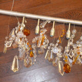 Suspension lustre Anthologie Quartett 11 lampes modèle Cellula + 1 applique cristal
