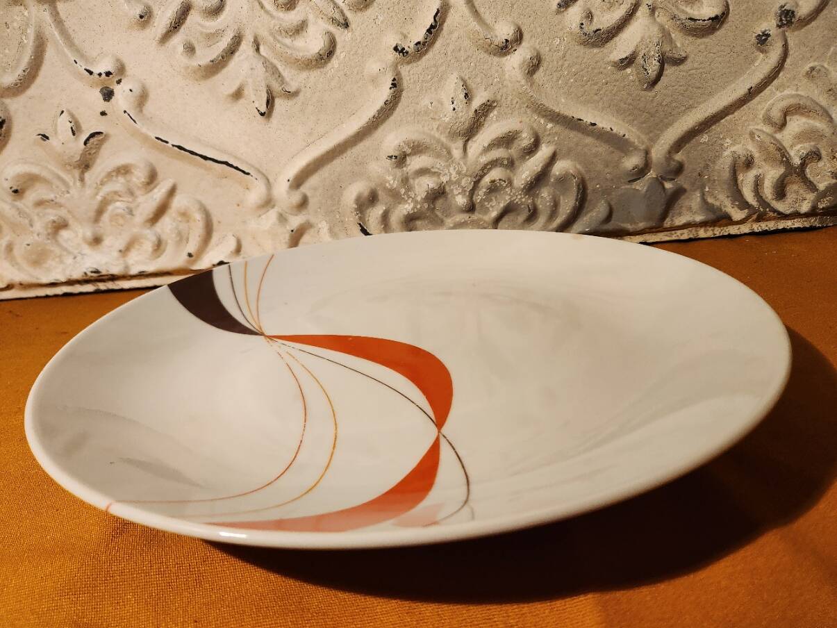 Large flat round plate design 70s Winterling Marktleuthen Bavaria