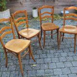 4 chaises bistro aux assises sérigraphiées