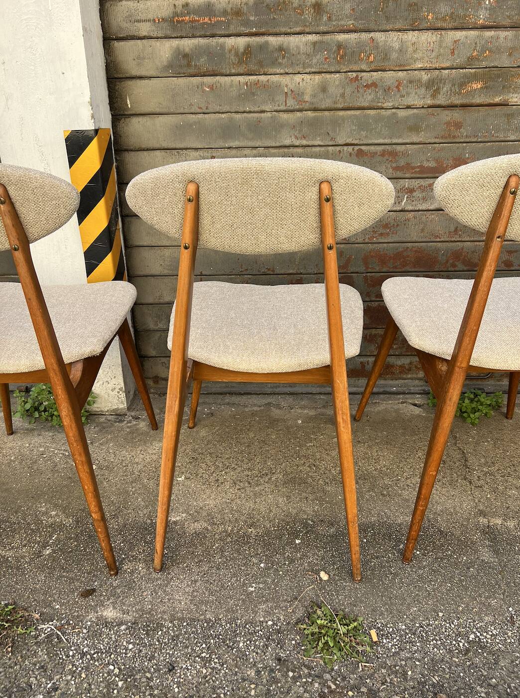 (Lot) Suite de 5 Chaises Pied Compas Restaurées