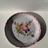 Sicilian plate pink hand-painted floral pattern