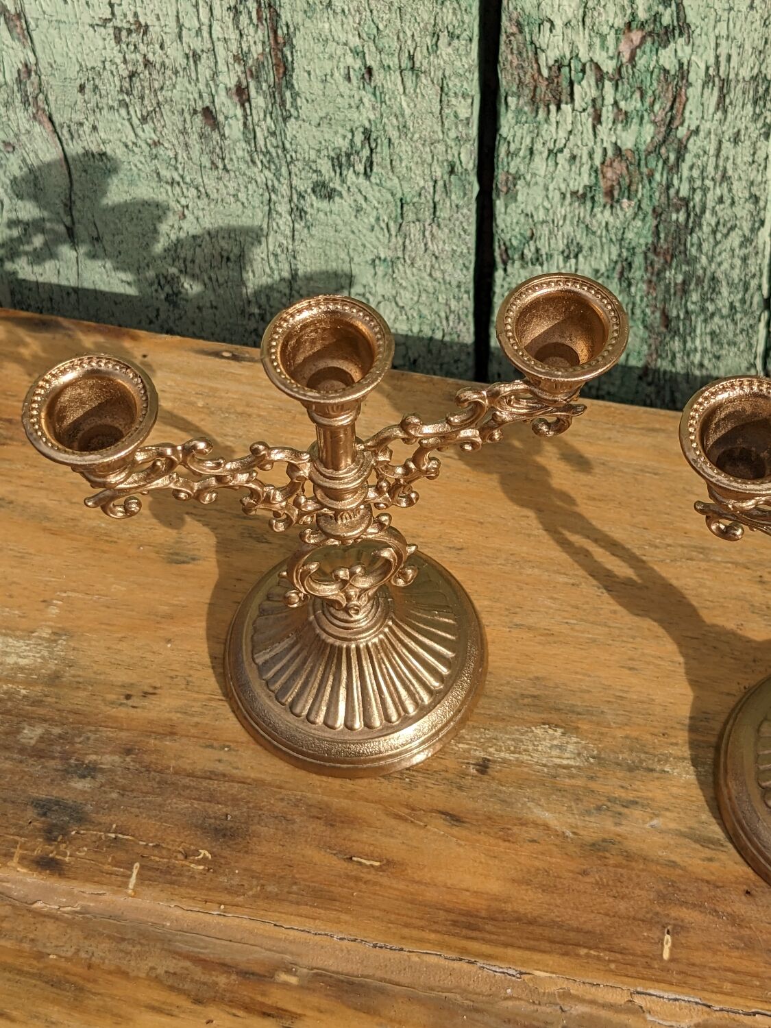 Pair of golden candlesticks