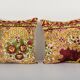 Set of 2 vintage velvet cushion covers 51x51 cm