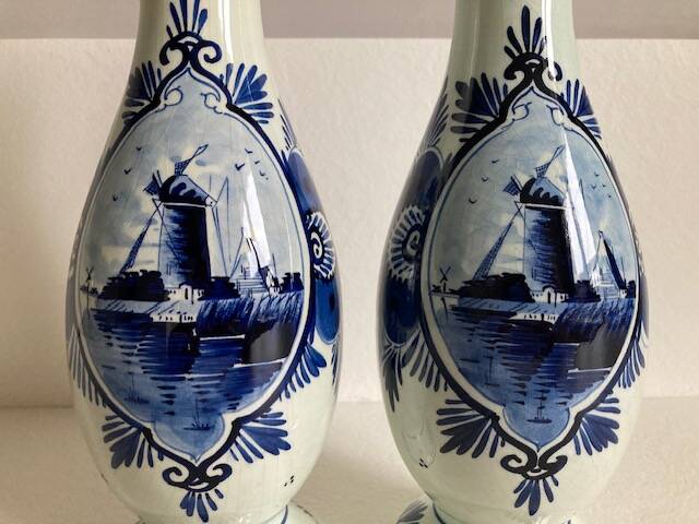 Pair of Delft vases