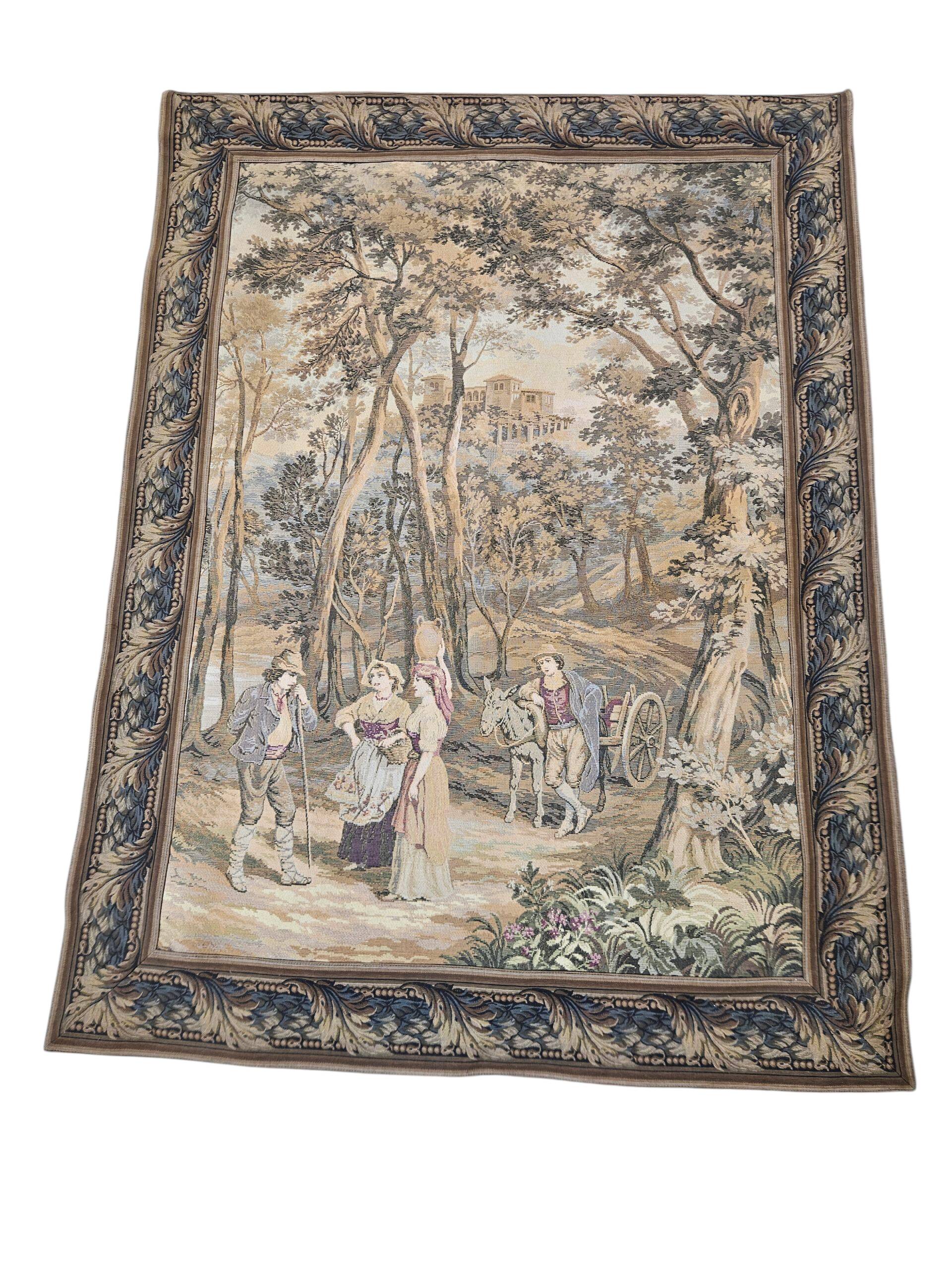 Tapestry with an idyllic forest scene