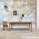 Vintage farm table with spindle legs.