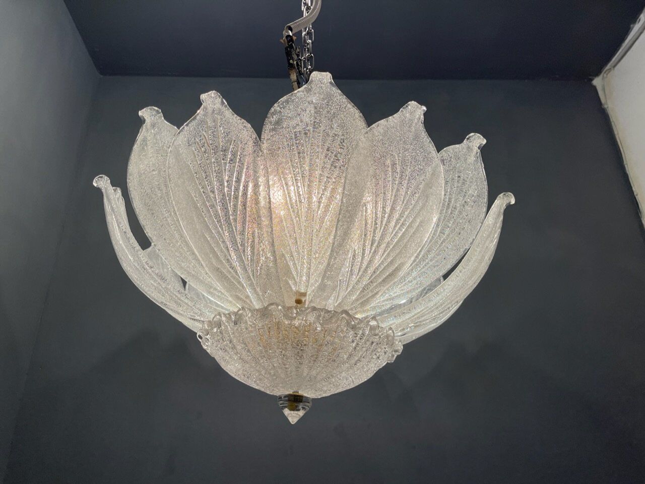 Venetian murano glass flush mount, 1980s