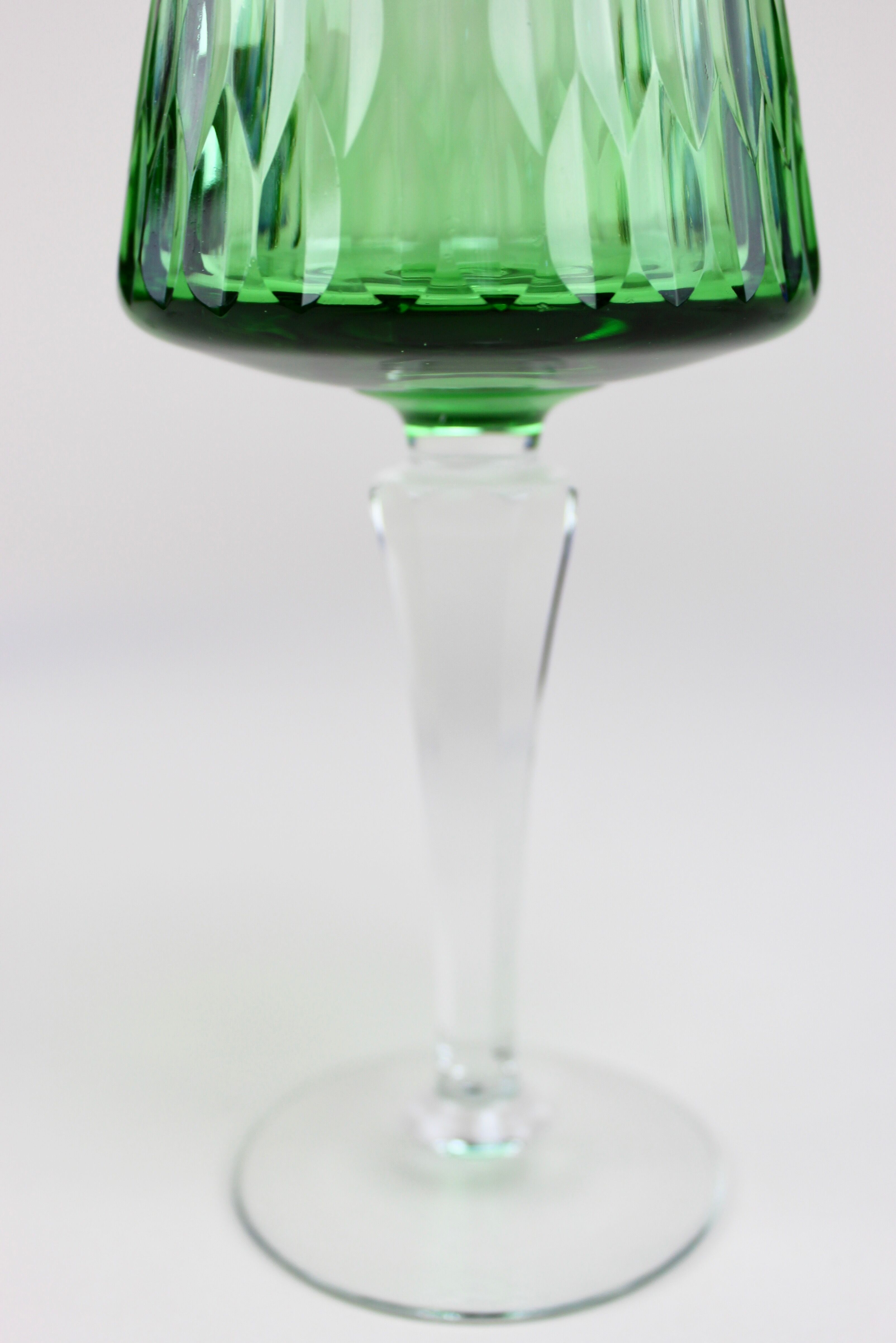 Set of 6 Bohemian crystal wine glasses