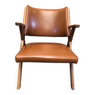 Fauteuil dal vera vintage circa 1950