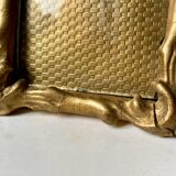 Cadre antique en bois doré art nouveau 11,5 cm x 8,5 cm verre convexe