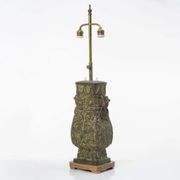 Billy Haines style table lamp in patinated bronze "verdigris" 1960s