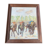 The horse race oil on canvas circa 1930 signed raynal