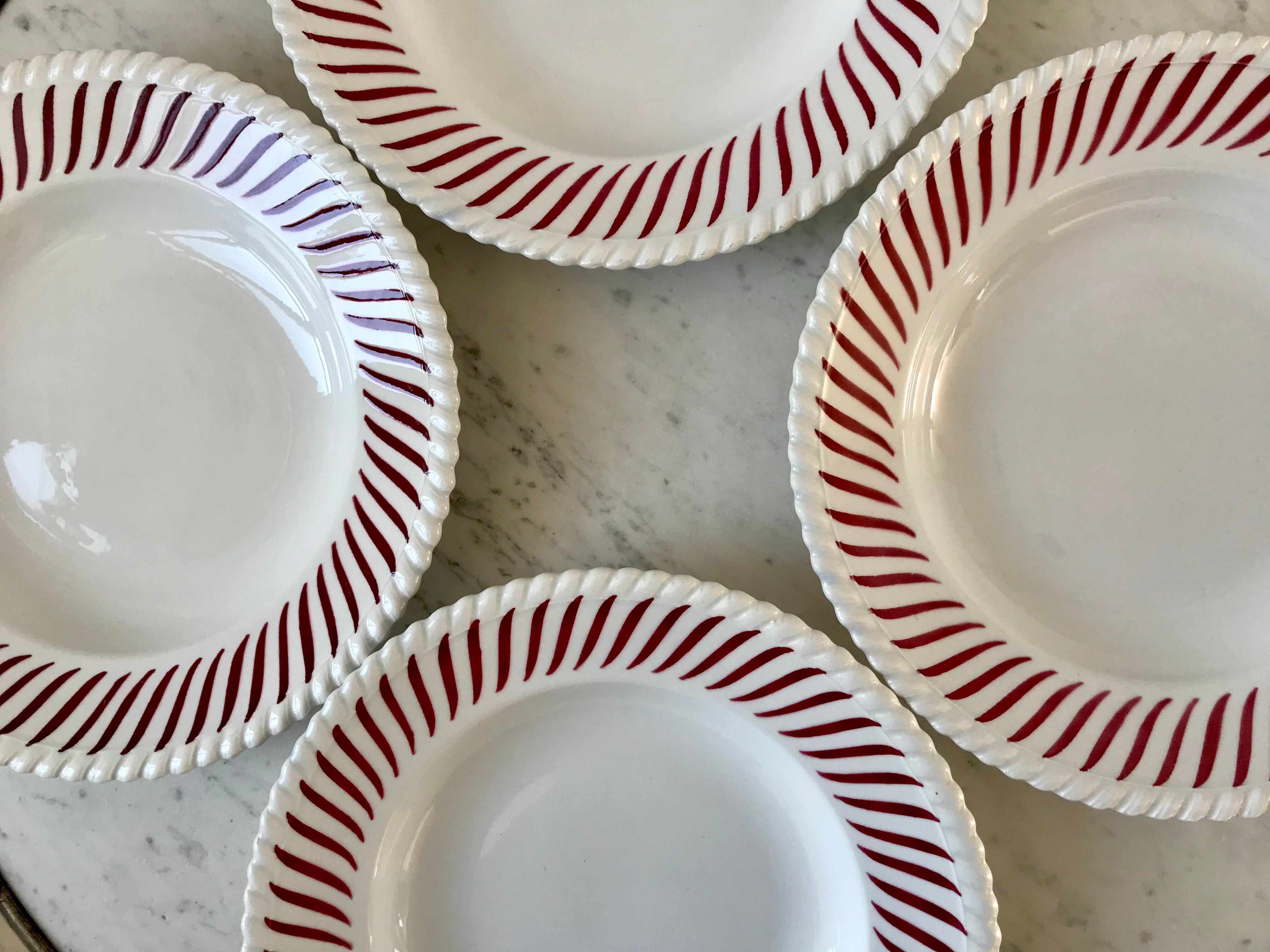 Set of 4 hollow plates Badonviller years 30-40