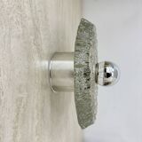 Applique murale en verre glacé épais et structuré, montage encastré, par Peill & Putzler, 1970