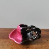 Slip ceramic candle holder signed vallauris