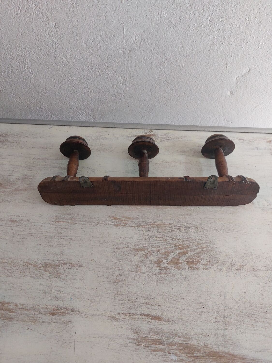 Wooden wall coat rack 50s