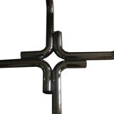 Table basse en acier tubulaire et verre, années 60