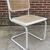 Set of 4 Cesca b32 model chairs in white by Marcel Breuer