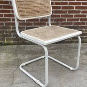 Set of 4 Cesca b32 model chairs in white by Marcel Breuer