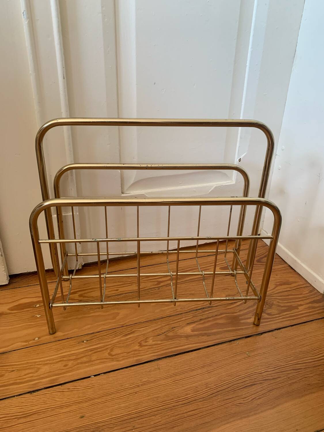 Gold-plated brass magazine rack