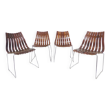 Vintage Set Of 4 Scandinavian Rosewood ' Scandia ' Dining Chairs By Hans Brattrud For Hove Mobler No